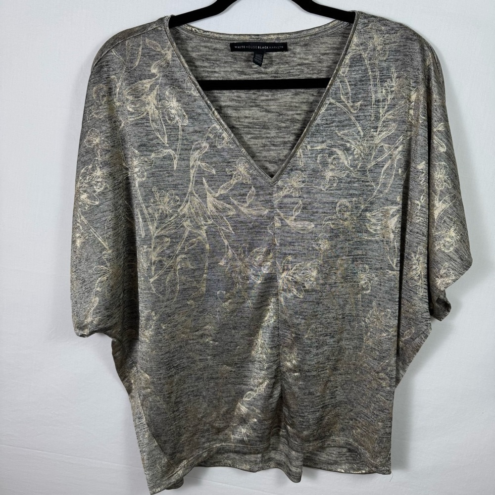 White House Black Market Metallic Top Womens Size M